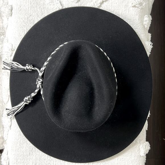 NEW! Free People Mossant Wild Heart Braided Trim Black Felt Hat main image 8